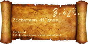 Zicherman Ágnes névjegykártya